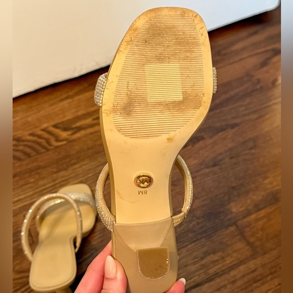 Michael Kors Clara Tan Rhinestone High Heel Party Wedding Sandals- Size 8 - Picture 6 of 7